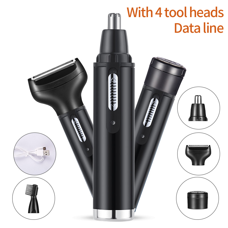 Grooming Men'S Hair - เครื่องตัดขนจมูกหูไฟฟ้าสำหรับผู้ชายไม่เจ็บปวดแบบชาร์จได้คิ้วเครา 4 ใน 1 เครื่องตัดผมเครื่องโกนหนวด