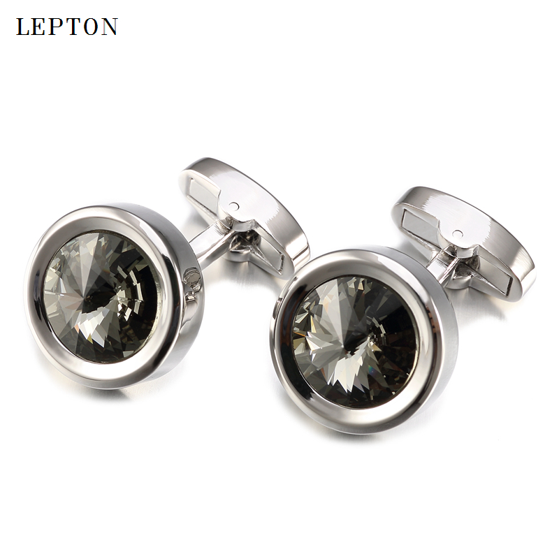Mens Grooming Brand - กระดุมข้อมือคริสตัล Lepton Brand Austria สำหรับผู้ชาย หรูหราแบบเรียบง่าย