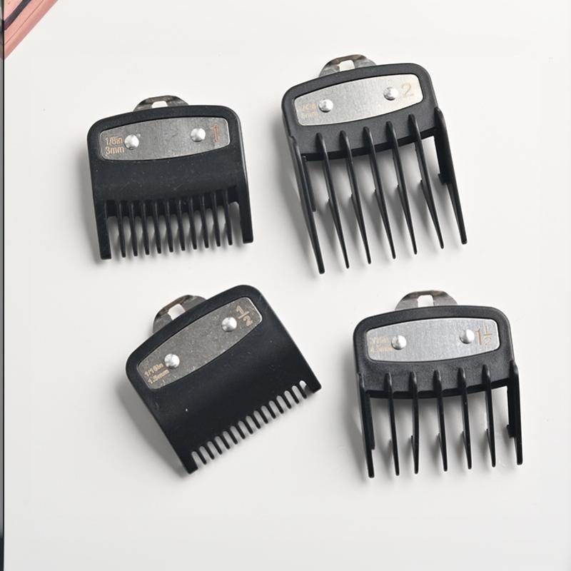 Hair Clipper Professional - ชุดหวีรองตัดผม 1/2/3/4 ชิ้น หวีกำหนดความยาวที่แม่นยำ อุปกรณ์ตัดแต่งผมระดับมืออาชีพสำหรับใช้ในร้านเสริมสวย