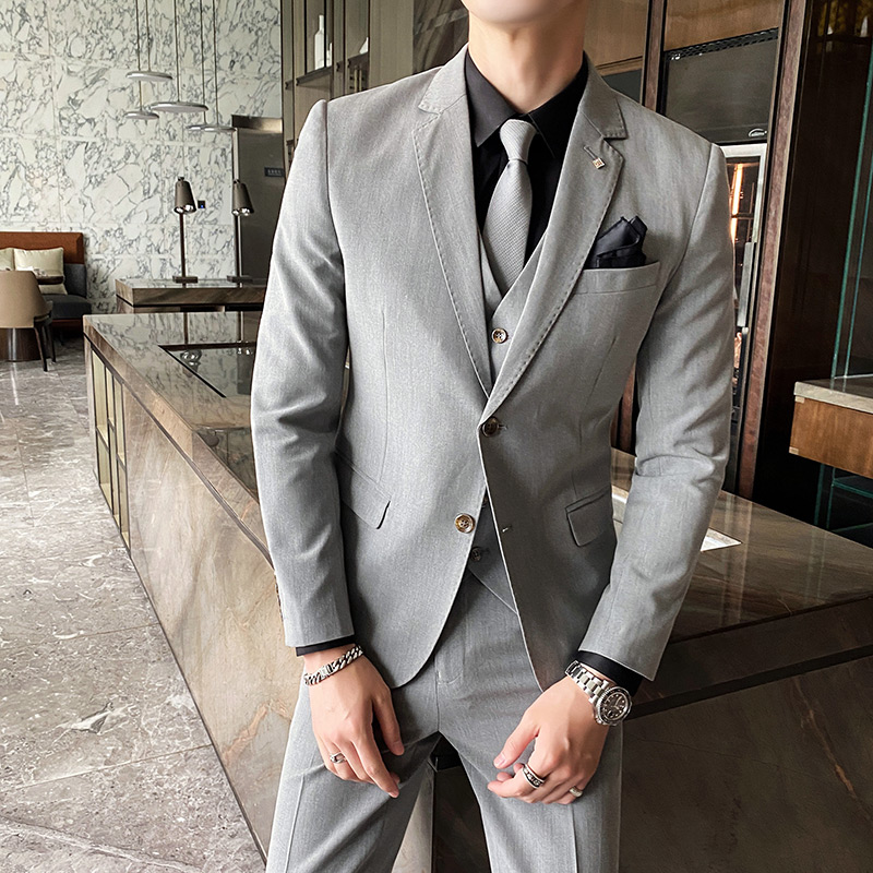 Mens Grooming Brand - (เสื้อ + เสื้อกั๊ก + กางเกง) high-End