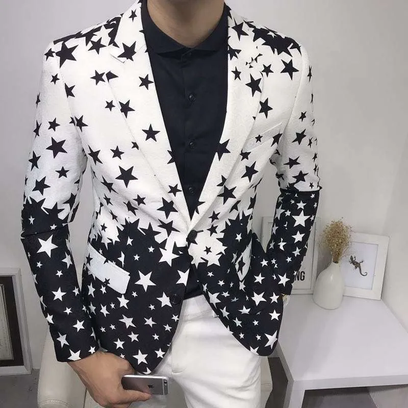 Mens Grooming Brand - เสื้อเบลเซอร์ทรงเข้ารูปลายดาว รุ่นใหม่ปี 2026 ชุดคลุมสำหรับผู้ชาย ชุดทักซิโด้เจ้าบ่าว ชุดสูทสำหรับงานแต่งงาน
