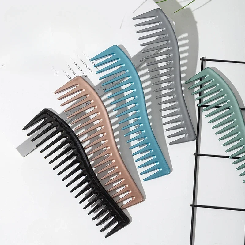 Men'S Grooming Oil - ฟันกว้างพลาสติก CURLY ผมตัดผม Salon Hairdressing หวีหัวน้ํามันผู้ชาย
