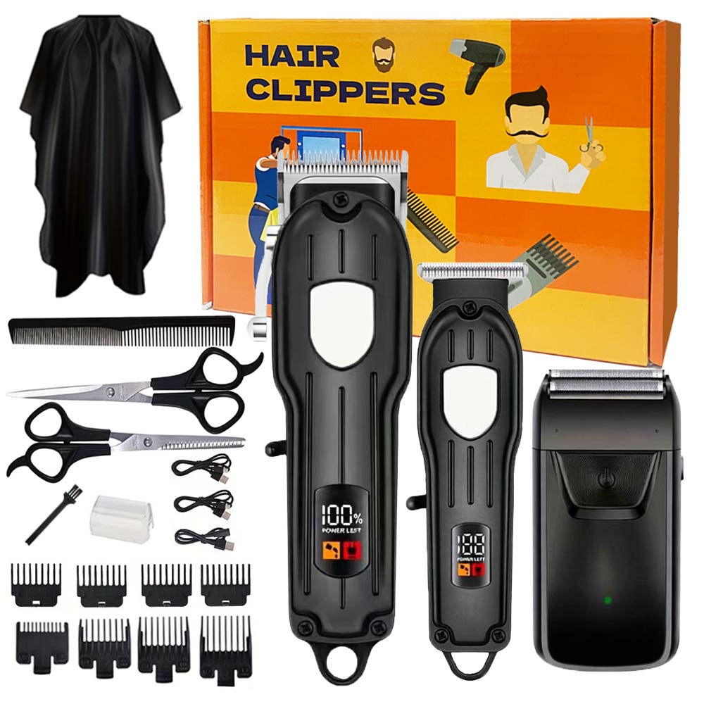 Men'S Grooming Brush - เครื่องตัดผมแบบชาร์จไฟได้สำหรับมืออาชีพ พร้อมหวีปรับระดับได้ 8 ระดับ, หน้าจอ LCD,
