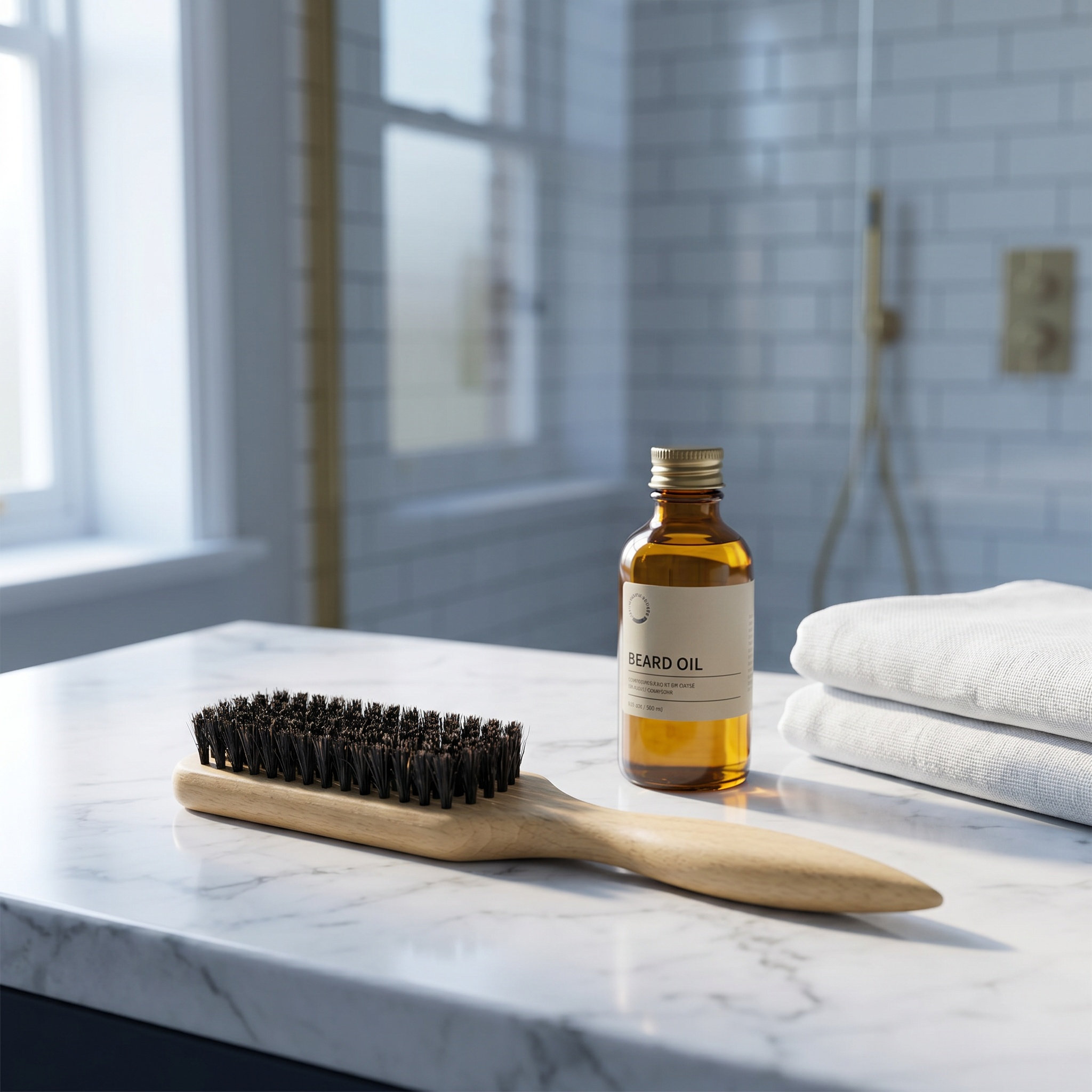 Men'S Grooming Brush - แปรงไม้ขนาดเล็กสำหรับผู้ชาย แปรงจัดแต่งหนวดเคราแบบพกพา ด้ามจับตามหลักสรีรศาสตร์ สีคาคี ดูแลหนวดเครา ช่วยลดการพันกันของเส้นขน