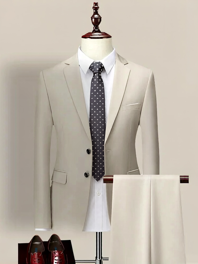 Mens Grooming Brand - ชุดสูทผู้ชายแบรนด์หรู 3 ชิ้น (เสื้อแจ็คเก็ต + เสื้อกั๊ก
