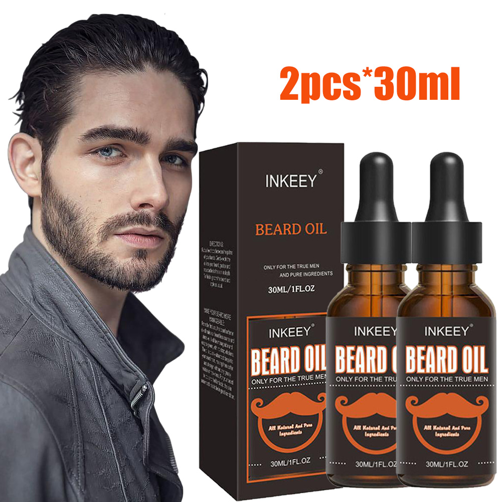 Men'S Grooming Oil - น้ำมันบำรุงเคราสำหรับผู้ชาย2ชิ้นน้ำมันบำรุงเคราออร์แกนิกจากธรรมชาติเปล่งประกายเร็วทำให้หนวดนุ่มเพิ่มความแข็งแกร่งให้ดูแลเส้นผมบำรุงผิวเรียบเนียน