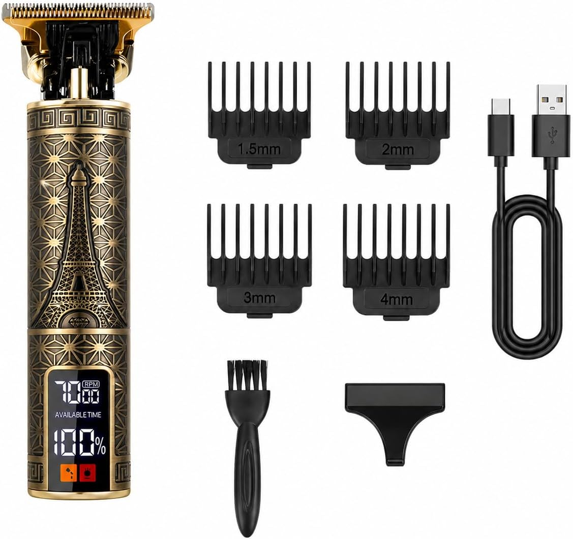 Hair Clipper Professional - เครื่องตัดผมไฟฟ้าสำหรับผู้ชายแบบมืออาชีพพร้อมพอร์ต USB, ชุดอุปกรณ์ตัดผม 6-in-1 เหมาะสำหรับการดูแลและตัดแต่งทรงผมอย่างมืออาชีพ -