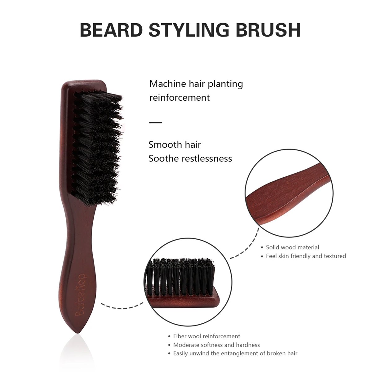 ร้านตัดผมไม้ Handle Boar Brist - Men'S Grooming Brush บทวิจารณ์และราคา