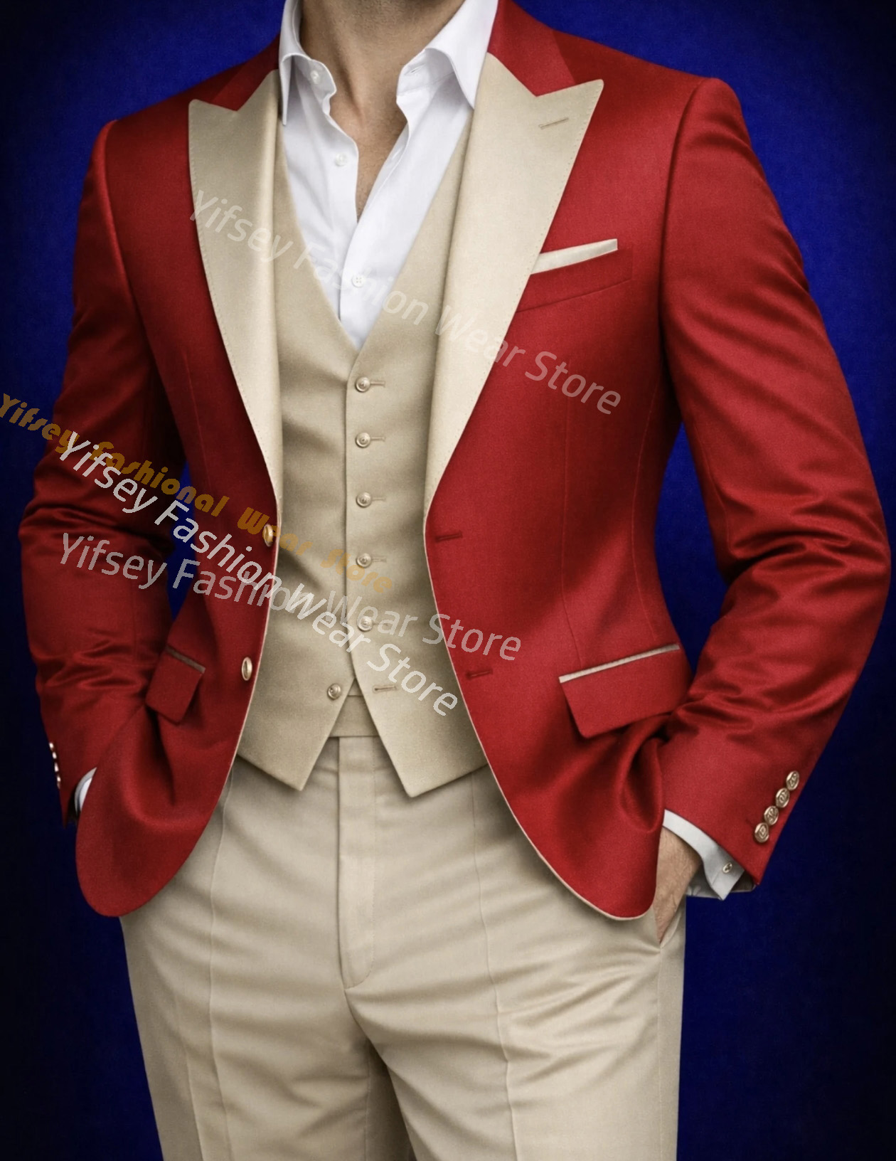 ชุดสูทผู้ชายสีแดงแบบเต็มตัว ชุ - Mens Grooming Brand บทวิจารณ์และราคา
