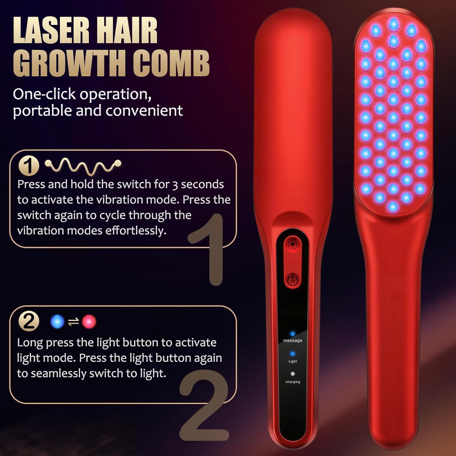 หวีเลเซอร์กระตุ้นการเจริญเติบโ - Men'S Grooming Brush บทวิจารณ์และราคา