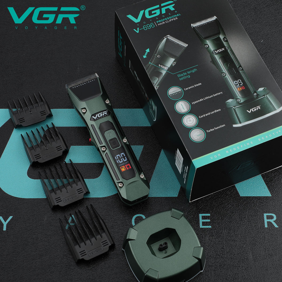 VGR V-696 ใหม่โลหะยอดนิยมSalon - Hair Clipper Professional บทวิจารณ์และราคา